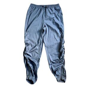 FREE PEOPLE Movement Back To The Future Pants Blue High Rise Ankle Zip Ruched Sm